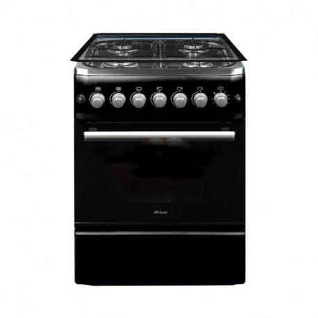 Cuisinière a gaz ORIENT avec tourne broche 4 feux 60cm - Noir - OC-60-60TN - Gaz De Ville