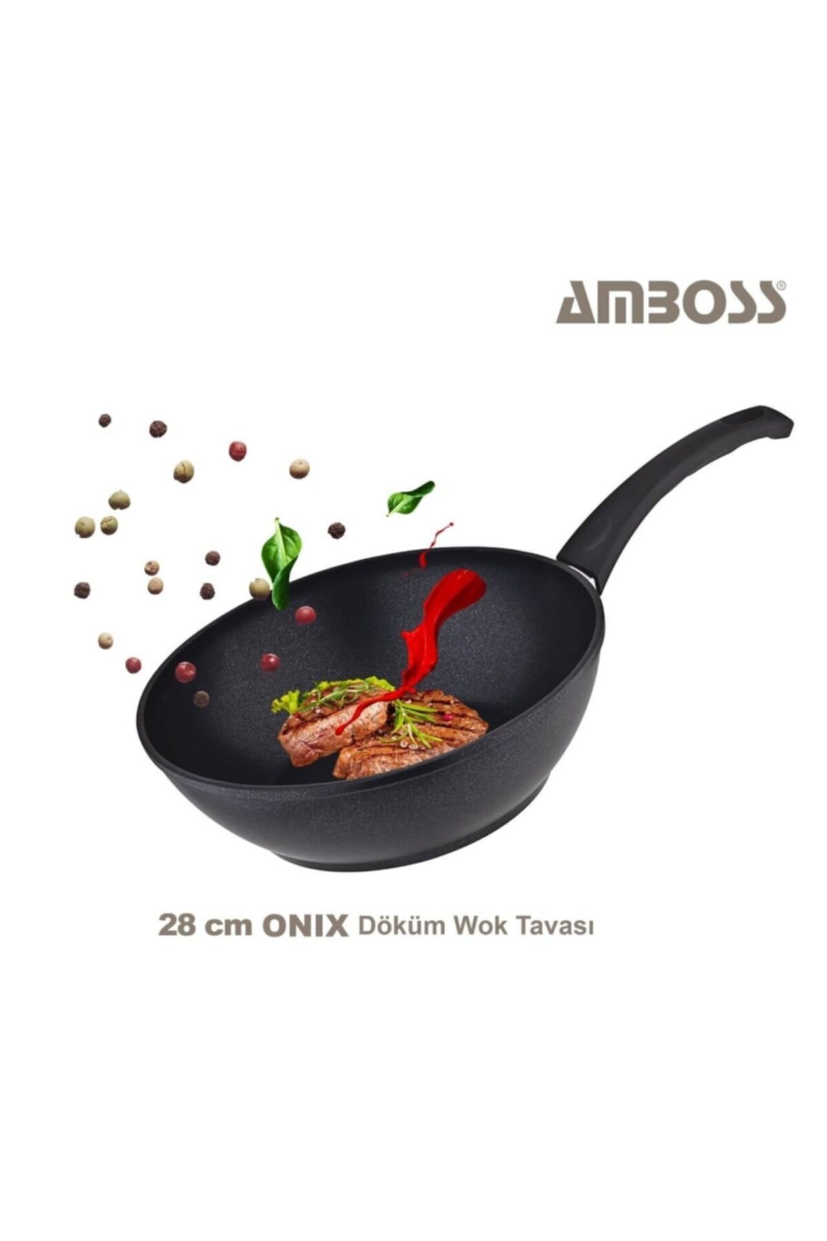 Wok AMBOSS Granite 28 cm -Noir