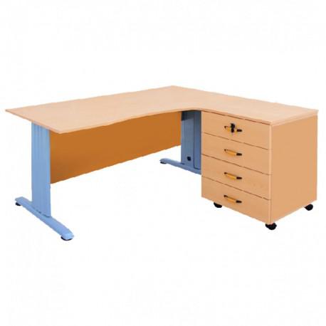 Bureau OPÉRATEUR BASE + RETOUR + 4 TIROIRS BO009