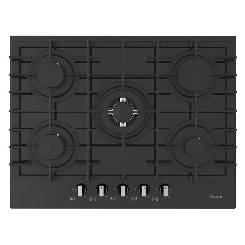 Plaque de Cuisson FOCUS F406B 5 Feux - 70 cm - Vitro Crystal Noir