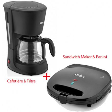 Pack SINBO Cafetière à Filtre SCM-2953 + Sandwich Maker & Panini SSM-2540
