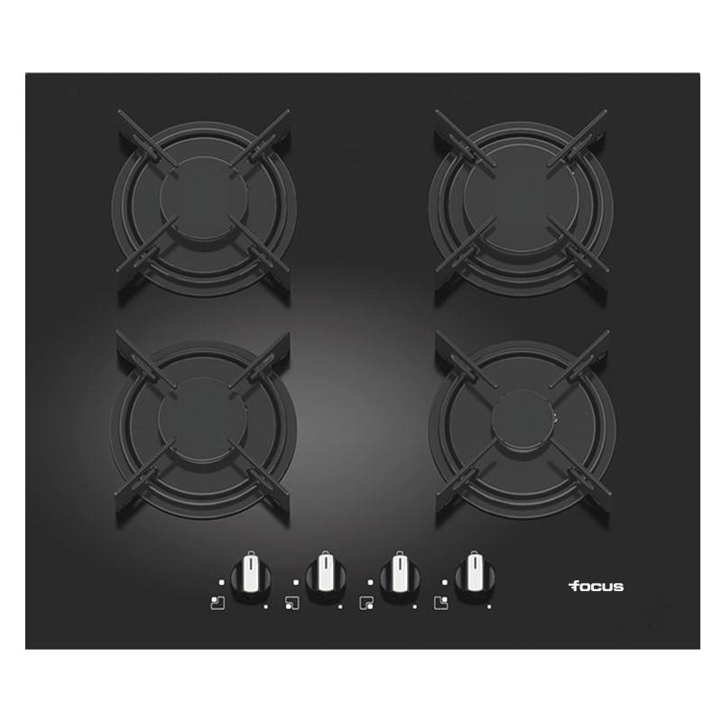 Plaque de Cuisson Vitro Crystal FOCUS F.409B 4 Feux Noir - 60 cm