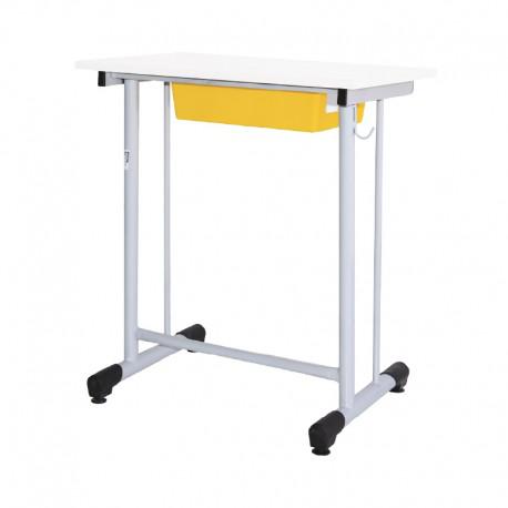 TABLE ECOLIER MONOPLACE A DEGAGEMENT LATERAL+RANGEMENT PLASTIQUE TE34