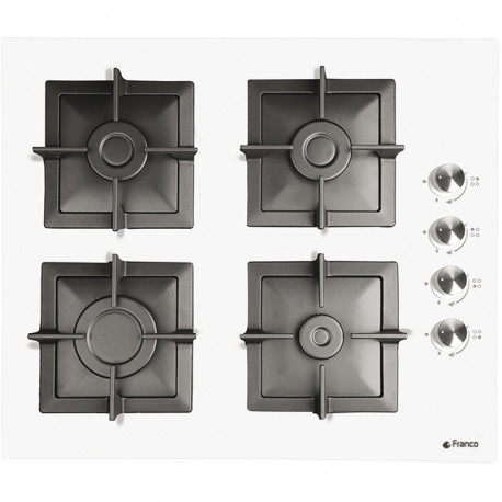 Plaque De Cuisson Vitro FRANCO 60346-WF 4 Feux 60 cm Blanc