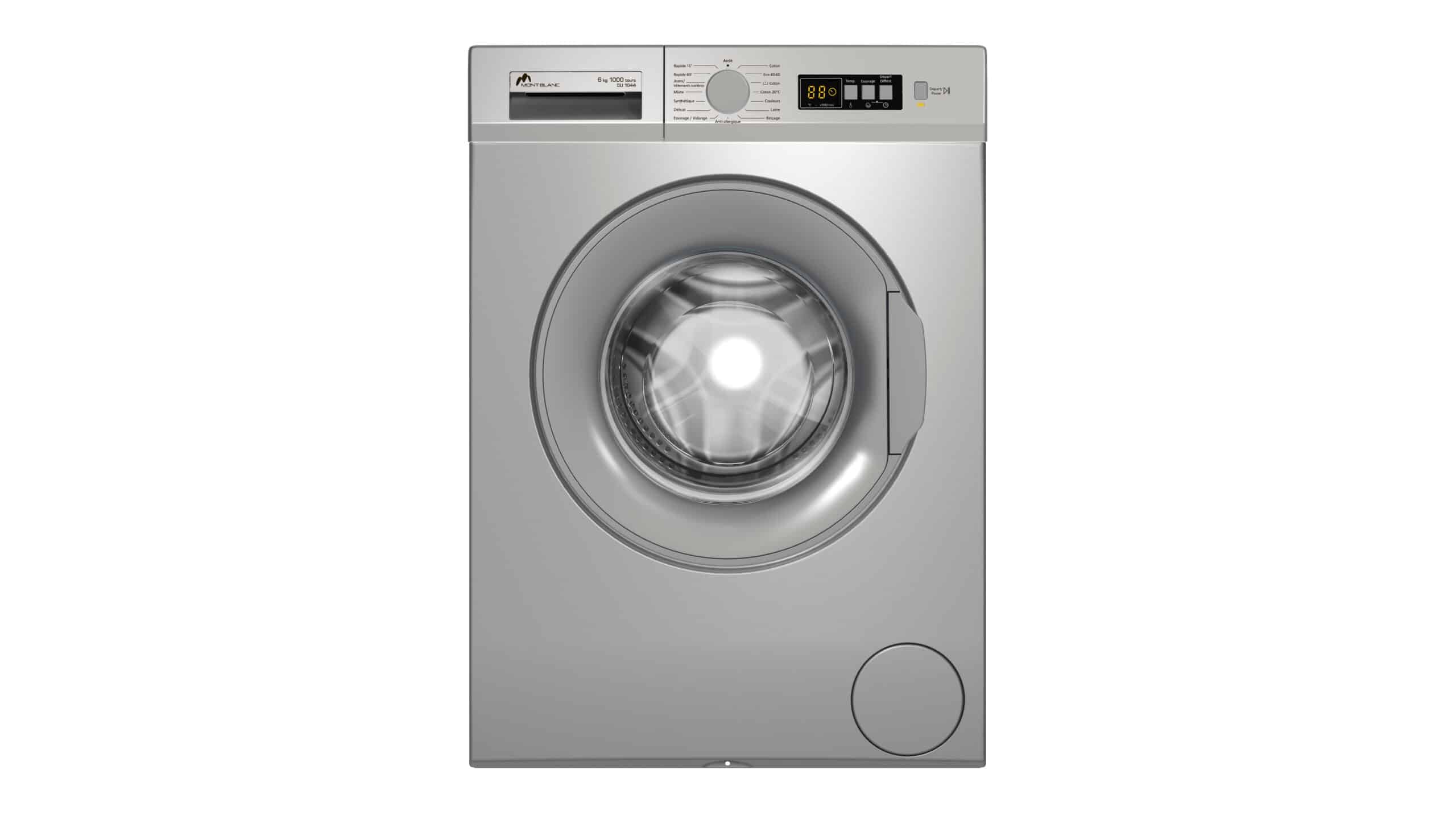 Lave Linge Frontal MONTBLANC WM6100S 6kg - 1000 Trs - Silver