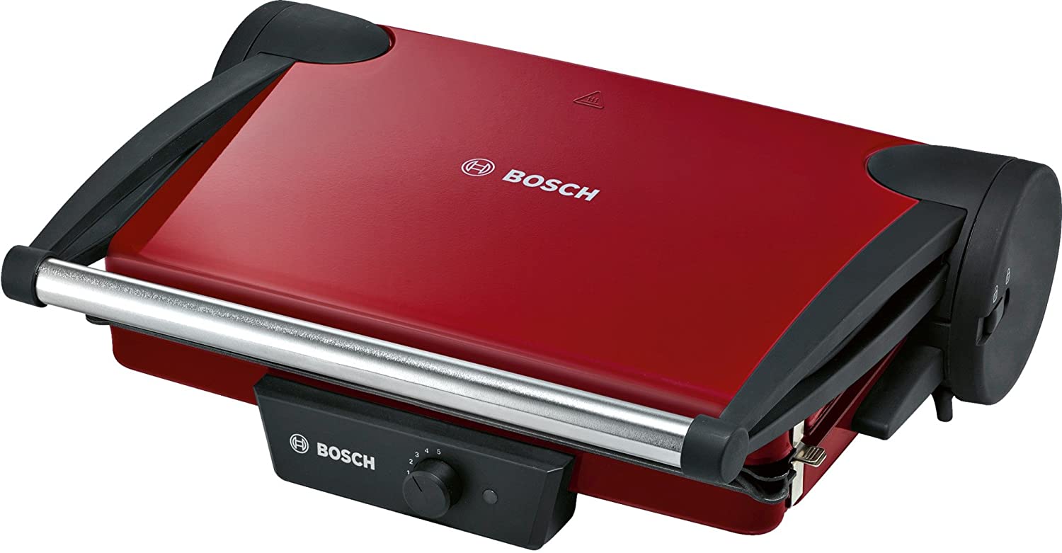 Bosch TFB4402V – Grill Plancha Electrique – Avec 5 niveaux de température ajustables – 1800 W – Rouge