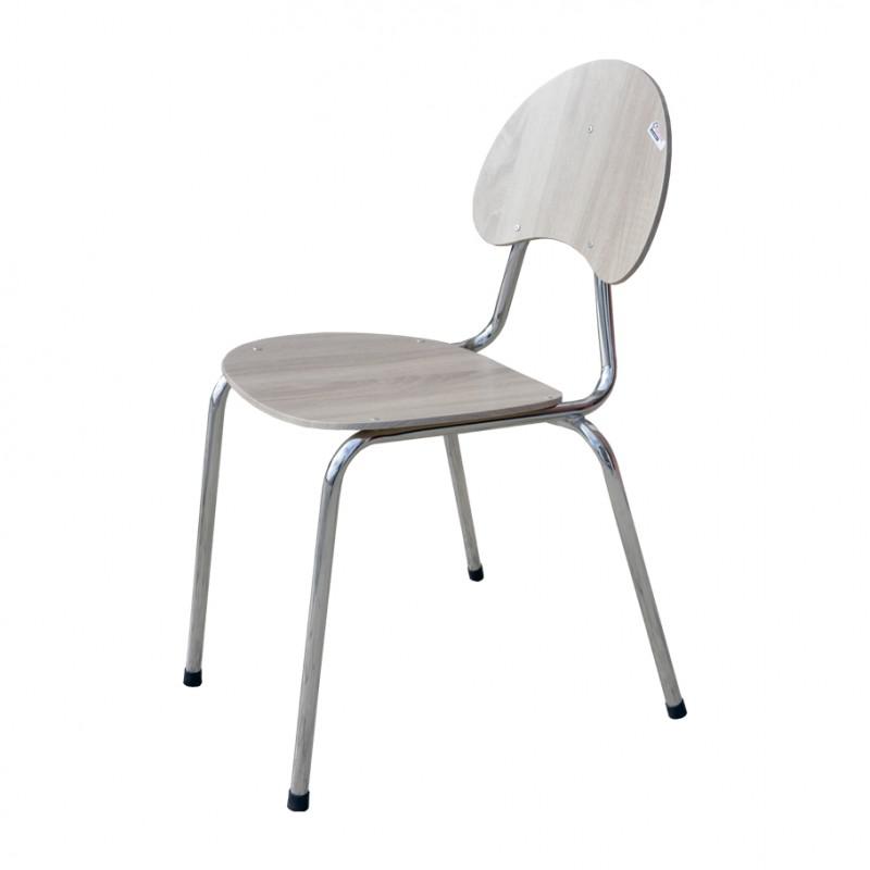 Chaise Chromé SOTUFAB Familia Assise chene brut - CHC0019CB