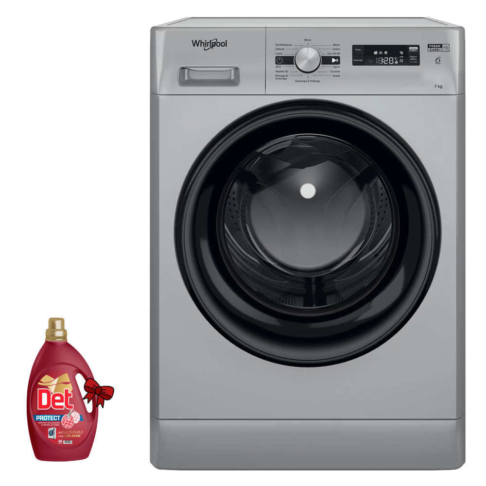 Lave Linge Whirlpool Hublot FFWS 7235 SB NA 7 kg - 1200 Tours/min - 6ème sens - Silver