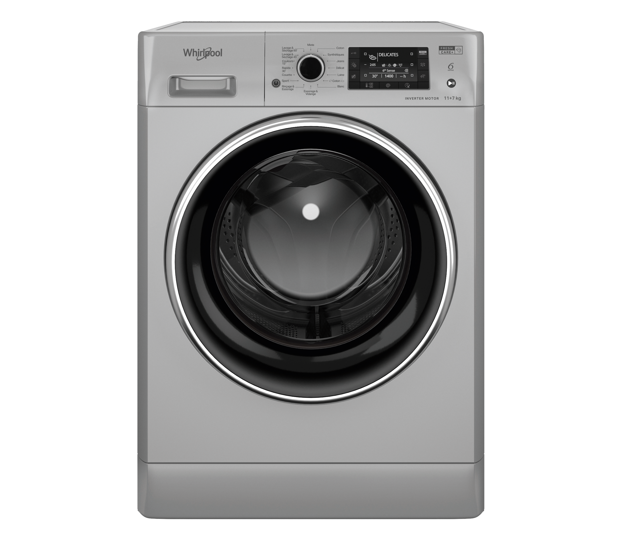 Lave linge séchant Frontale WHIRLPOOL 11 Kg - Silver FWDD117168SBSEX