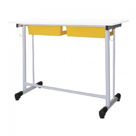 TABLE ECOLIER BIPLACE ADEGAGEMENT LATERAL + RANGEMENT PLASTIQUE TE33