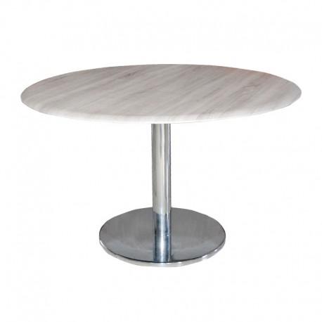 TABLE DE RÉUNION TR032 RONDE SOCLE CHROME