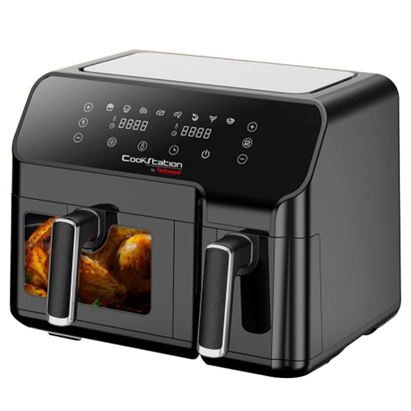 Friteuse Sans Huile TECHWOOD DUO 5.5L + 3.3L - Noir - CS-927