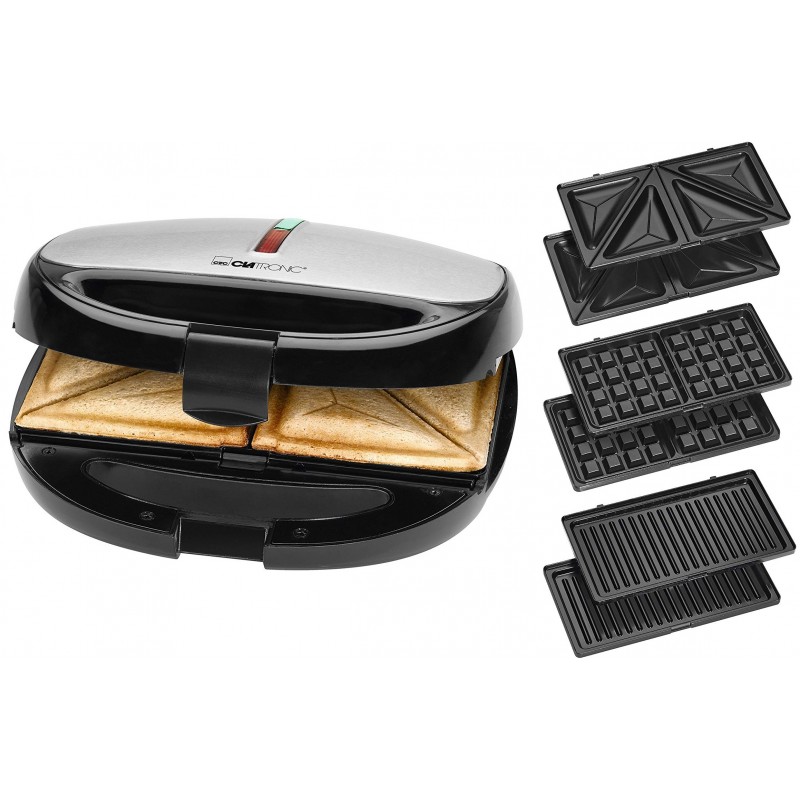 Appareil de Cuisson CLATRONIC 3-en-1 ST-WA-3670 800 W - Noir&Inox