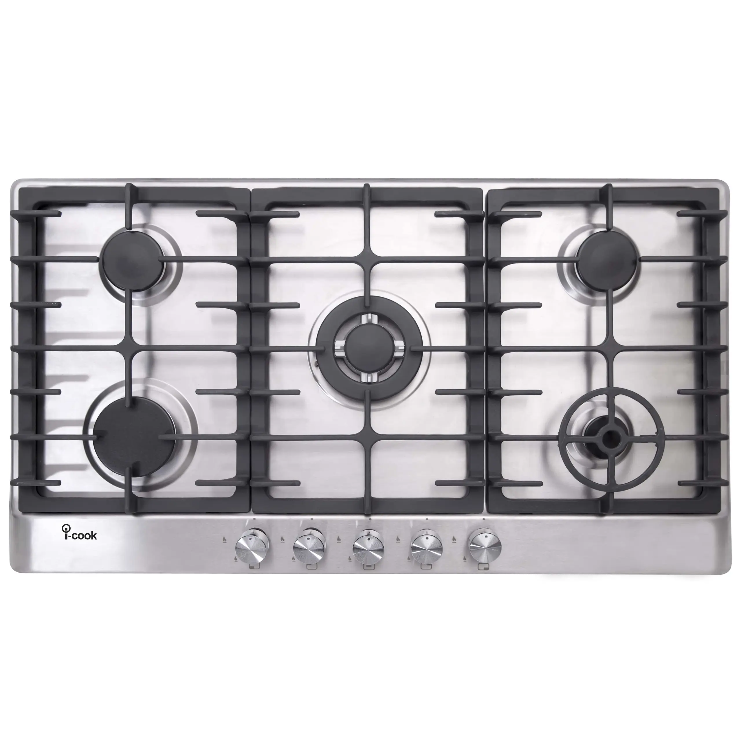 Plaque de cuisson à gaz UNIONAIRE encastrable i-Cook 5 feux - Inox - 90 cm  - BH5090S-8-IS - Electro Chaabani vente electromenager