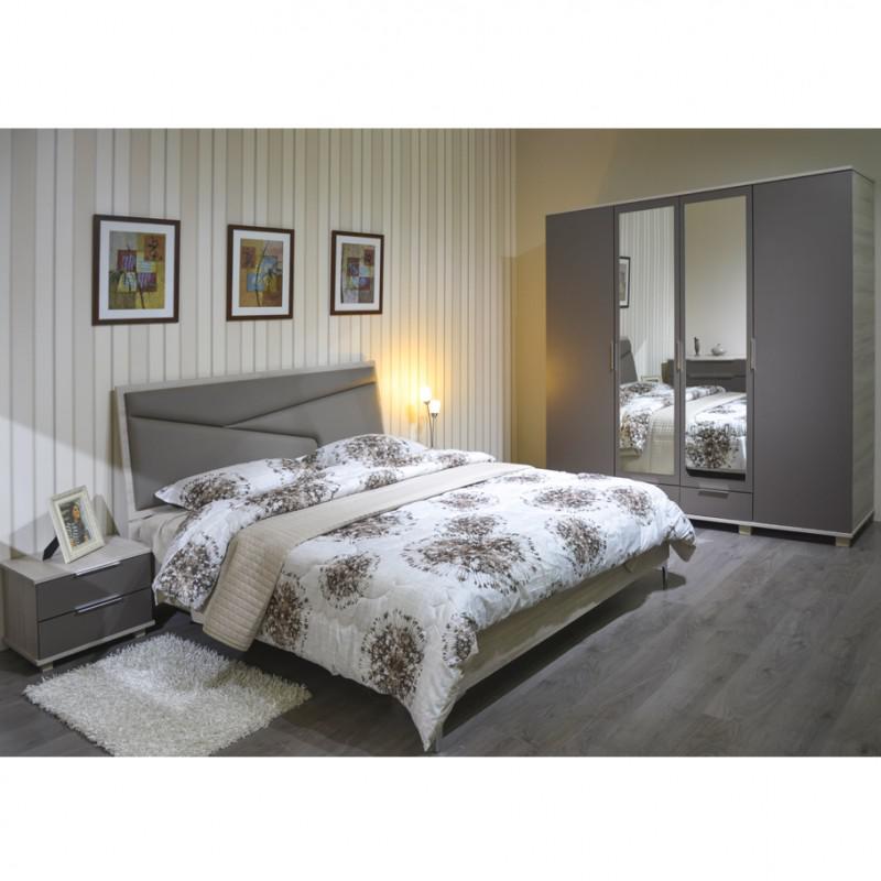 Chambre A Couché Capri  4P 2019 CHENE BRUT/MOKA CHA25CB/MK001