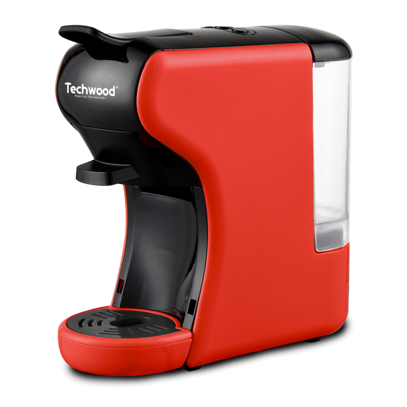 Machine à Café Expresso 2 en 1 TECHWOOD NESPRESSO & DOLCE GUSTO TCA-195N 1450W - Rouge