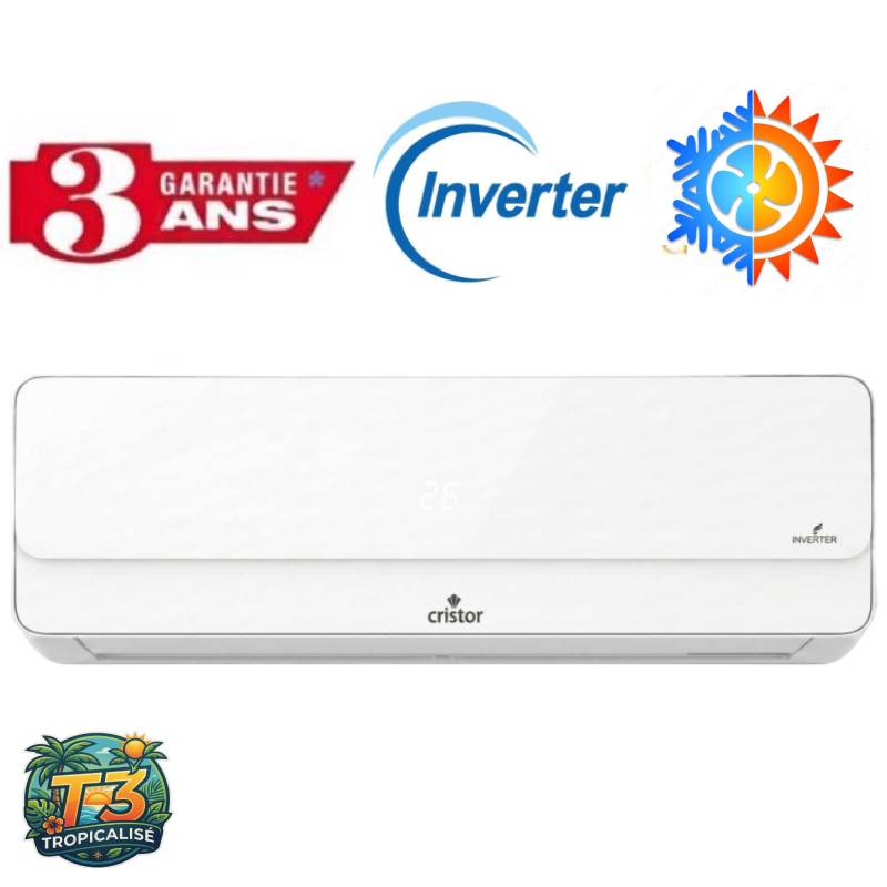 Climatiseur CRISTOR 18000 BTU KS18-M4VIT3 Tropicalisé Inverter M4I T3 Chaud Froid - Garantie 3 Ans