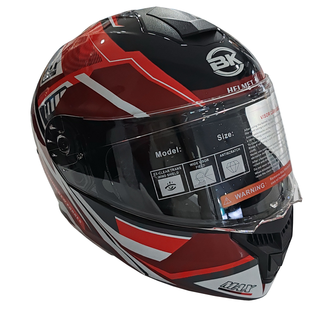 CASQUE B.K 911-R1 - TEX NOIR-ROUGE  / L