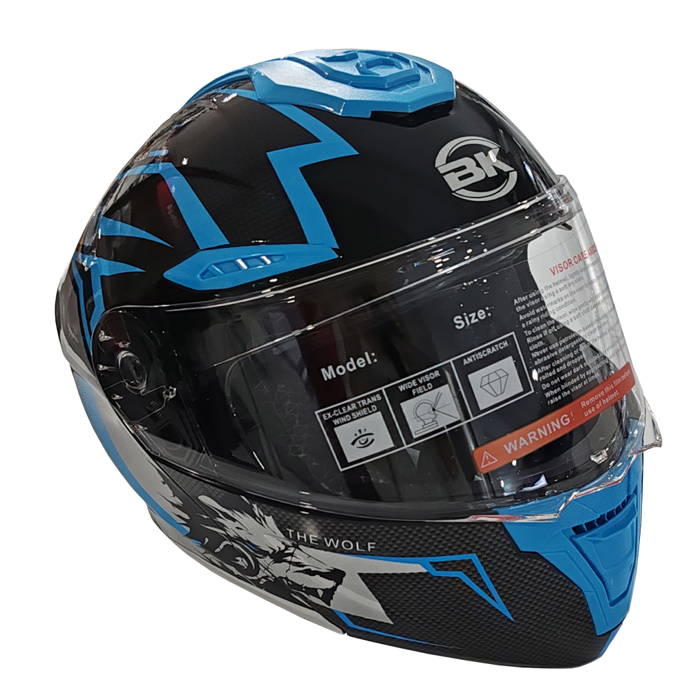 CASQUE B.K 909 WOLF- NOIR-BLEU / L