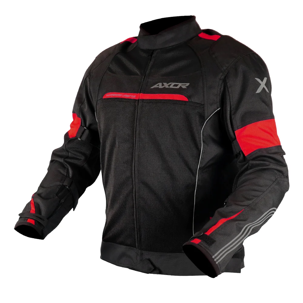 Veste Moto Axor Cruise 2 - Noir / Rouge - XL