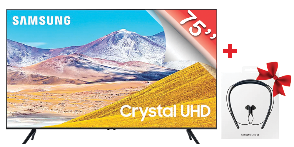 Téléviseur Samsung 75" UHD 4K Crystal TU8000 Smart - UA75TU8000U + Casque SAMSUNG LEVEL U2