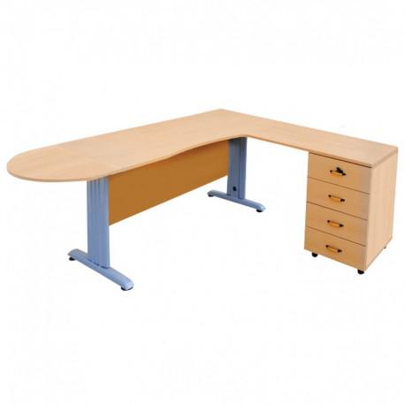 Bureau OPÉRATEUR BASE + EXTENSION LATÉRAL + RETOUR + 4 TIROIRS BO013