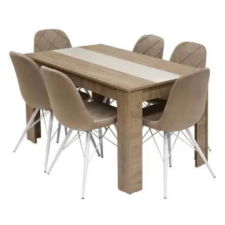 Table Salle A Manger SOTUFAB FLORA 135x80x75cm - Denver & Beige - TC0069DV/BG