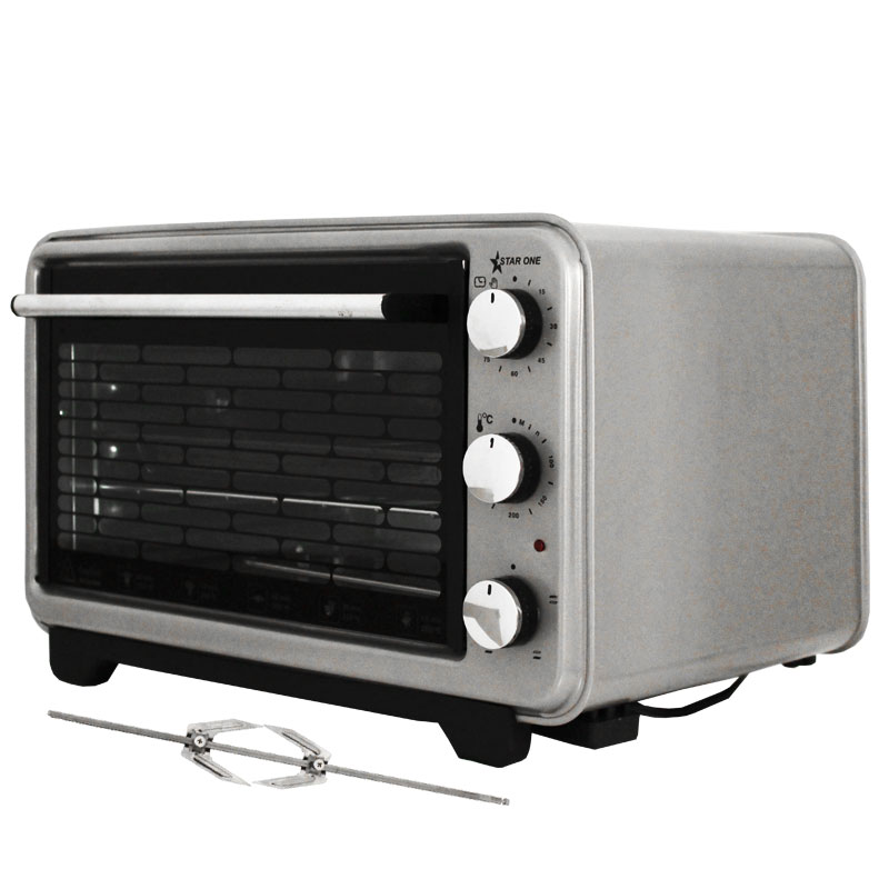 Four Électrique STARONE KF-5375 - Tourne Broche - 36 Litres - Silver