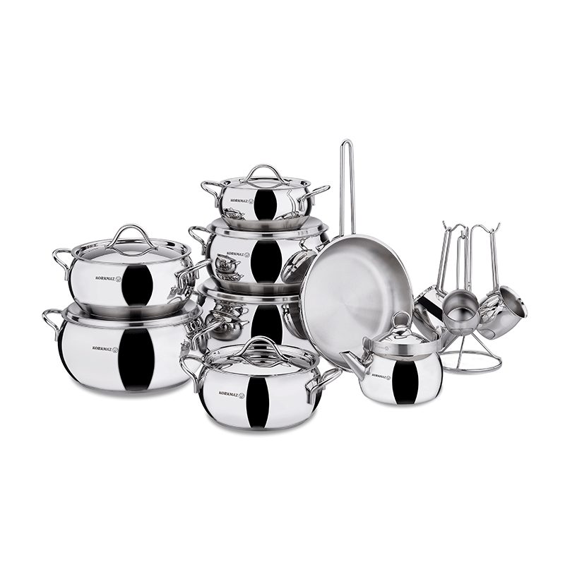 Set de cuisine Korkmaz Tombik 19 pièces Inox - A1823