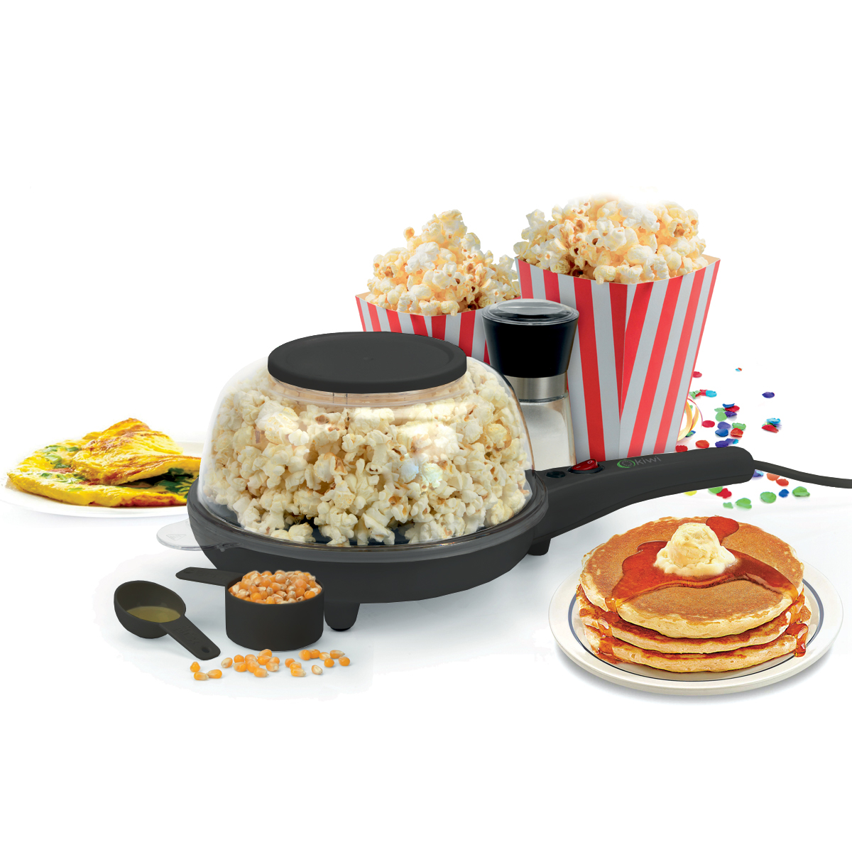 Kiwi KSM-2418 3-in-1 Popcorn Crepe and Omelette Maker 800 watt practical  portable electric plate knuckle and omelet maker - AliExpress