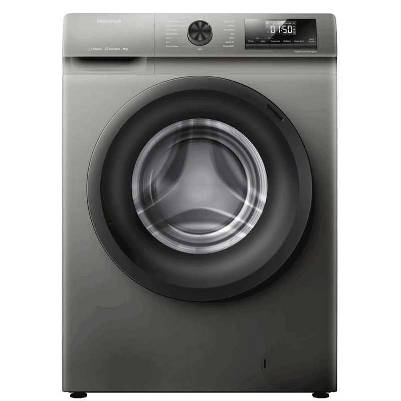 Machine à Laver Frontale Hisense WFQP8014EVMT - 8Kg - Silver