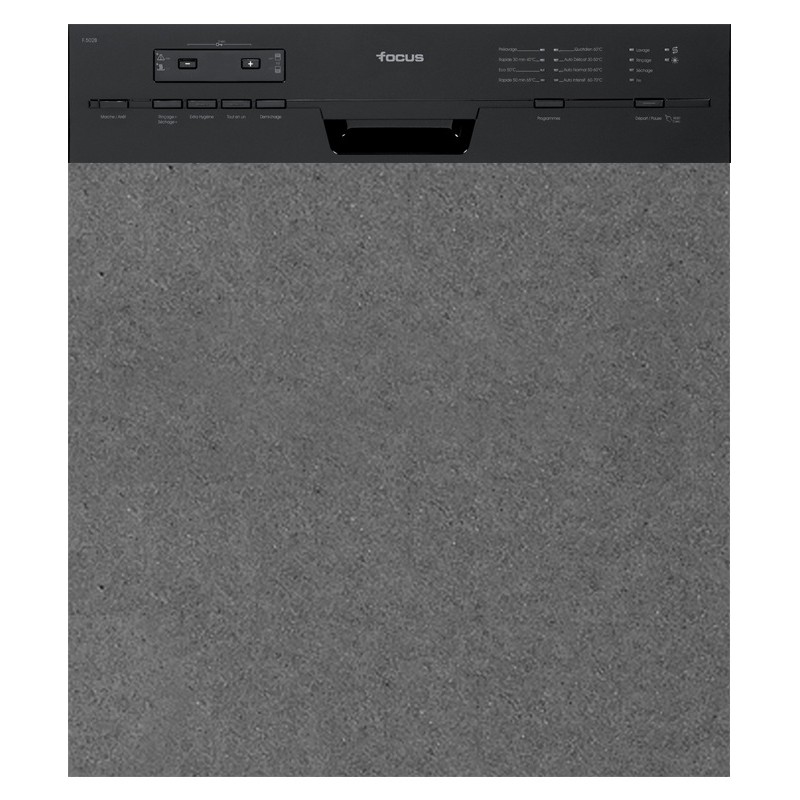 Lave Vaisselle Semi Encastrable FOCUS F502B 12 Couverts - Noir