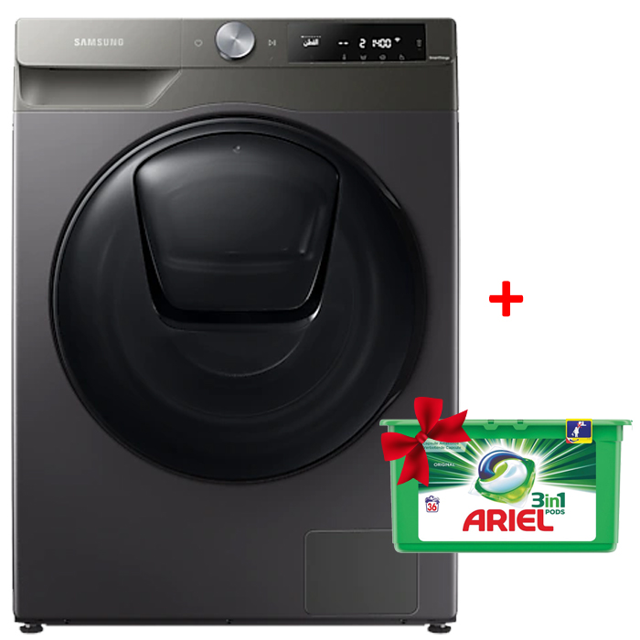 Lave Linge Samsung Lavante-Séchante ADDWASH 10.5KG Wifi - Noir - WD10T654DBN + Ariel 3in1 pods détergent alpine