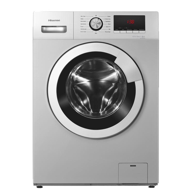 Machine à Laver Frontale Hisense WFQP8014EVMT - 8Kg - Silver