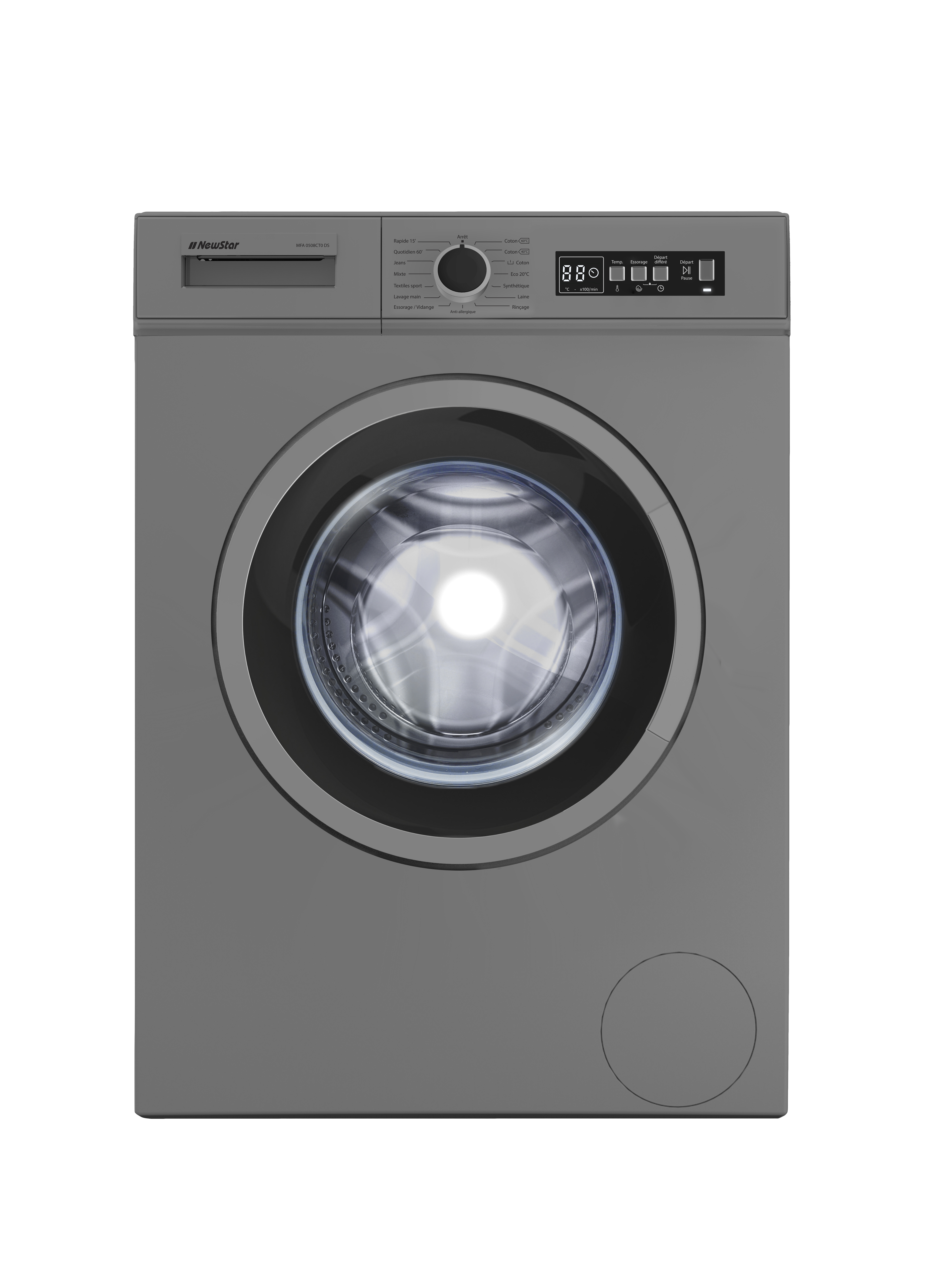 Machine à laver Frontale NEWSTAR  MFA0508CT0 DS  - 5 Kg - Silver