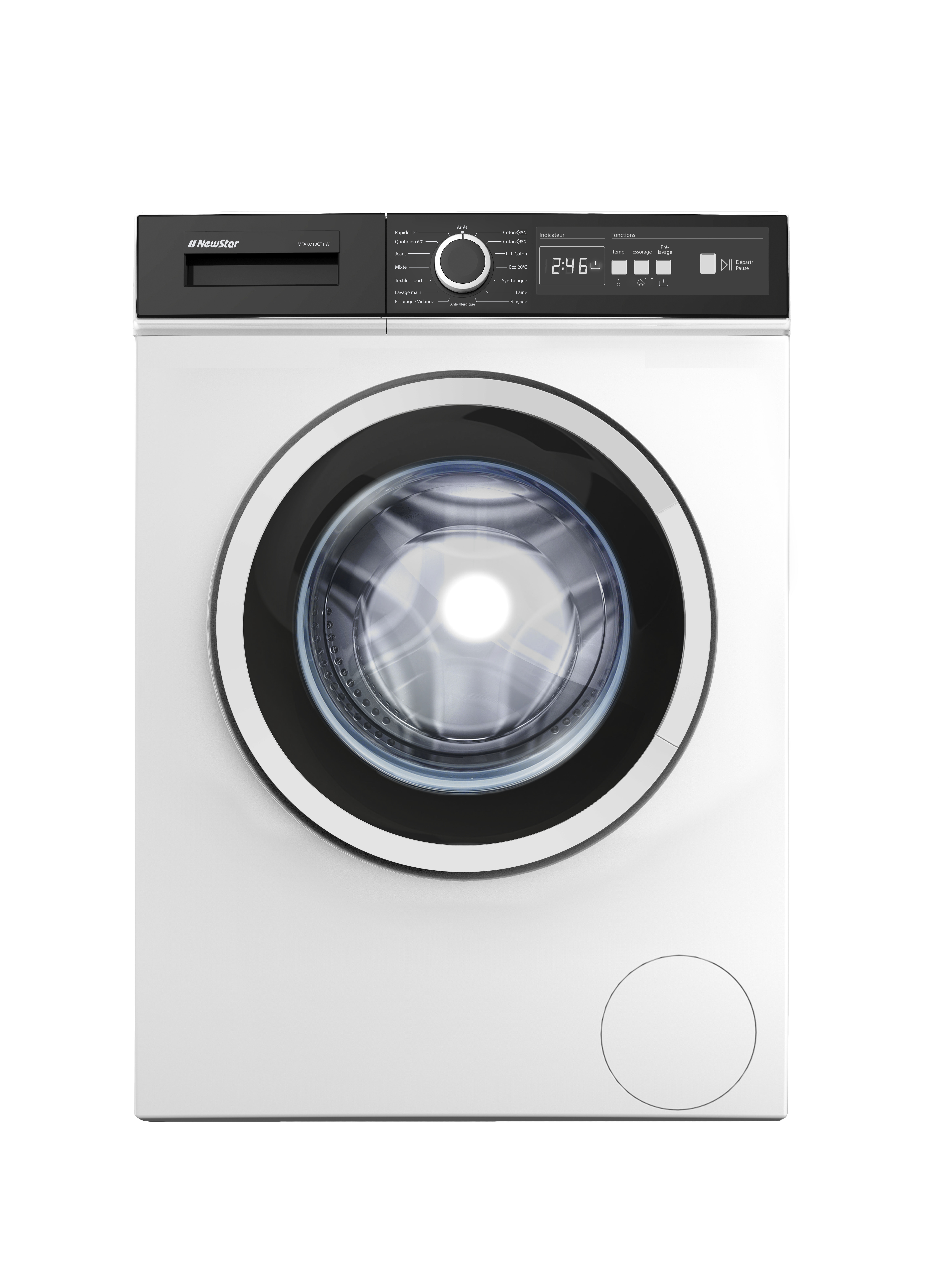 Machine à laver Frontale NEWSTAR MFA0710CT1 W  - 7 Kg - Blanc