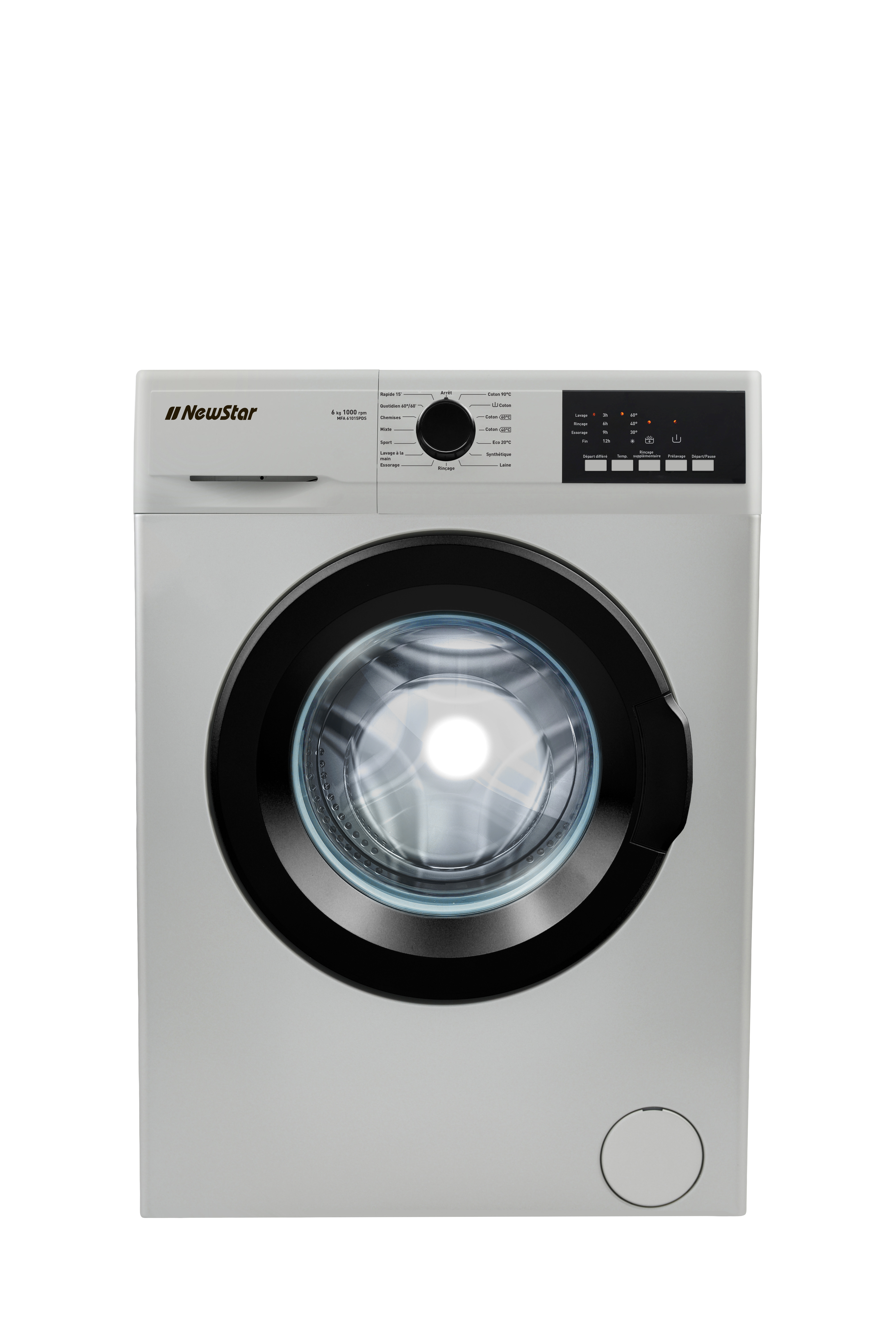 Machine à laver Frontale NEWSTAR MFA 6101 5PDS - 6 Kg - Silver
