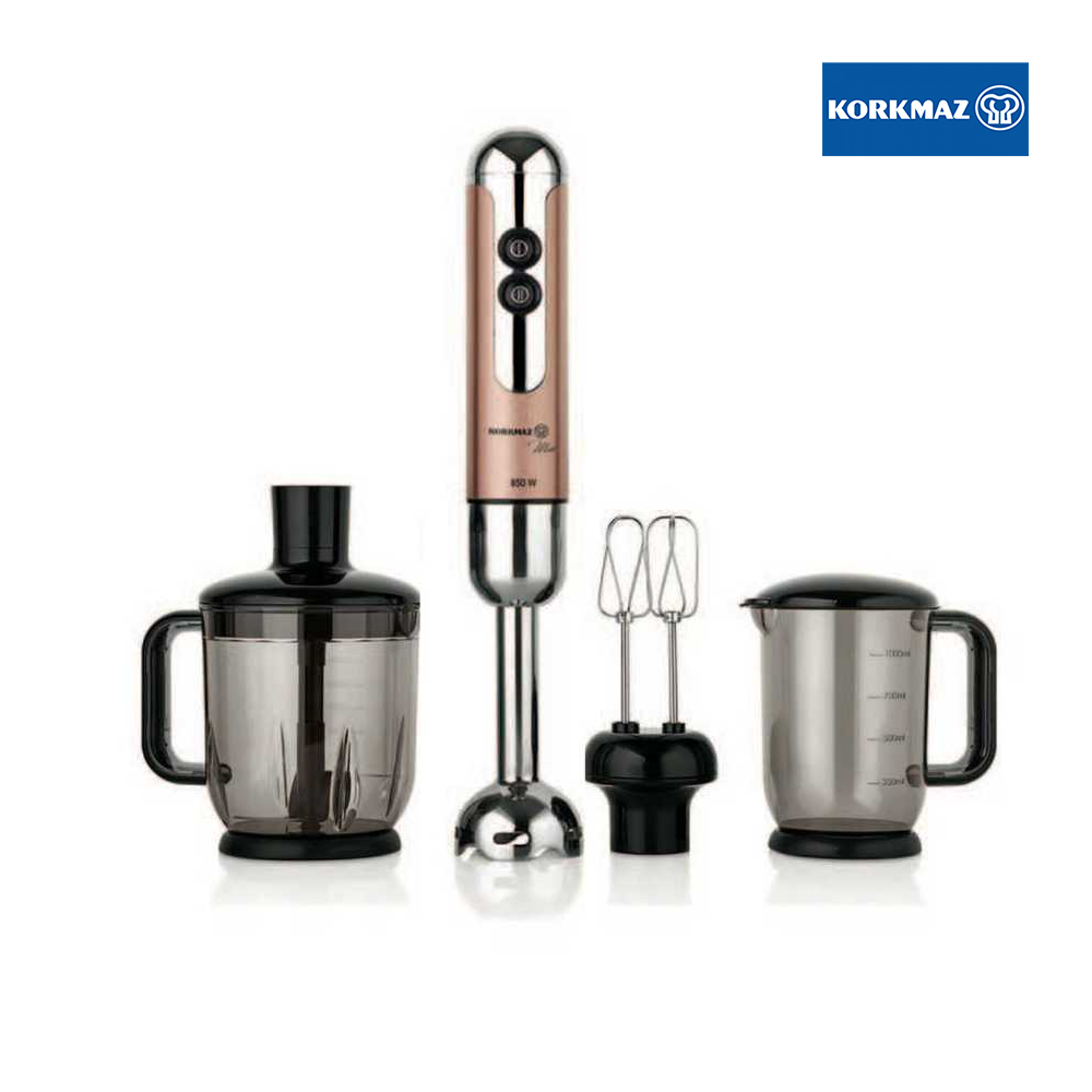 Mixeur plongeant 3 en 1 Mia Mega Korkmaz 850 W - Noir - A447-12