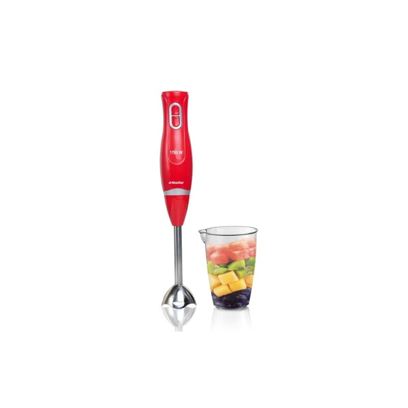 Mixeur Plongeant NEWSTAR, avec un Goblet doseur - 1700 Watts - 600 ml - Rouge - MIX P02 R