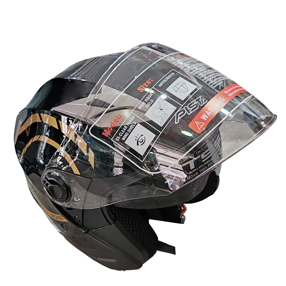 CASQUE MODEL JET PISTA NOIR/GOLD  - L