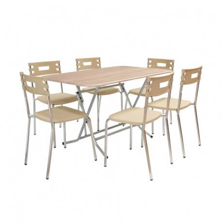 Table SOTUFAB Pliante Rectangulaire 120x80 PVC - Chène Brut - TC0034CB
