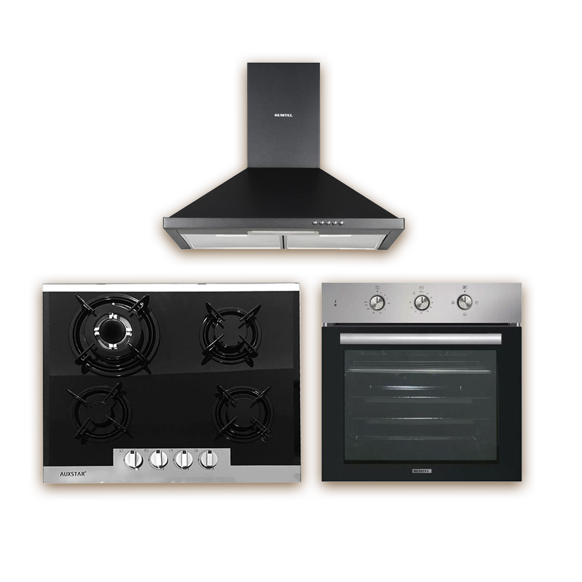 Pack Encastrable Four KUMTEL + Plaque AUXSTAR + Hotte KUMTEL
