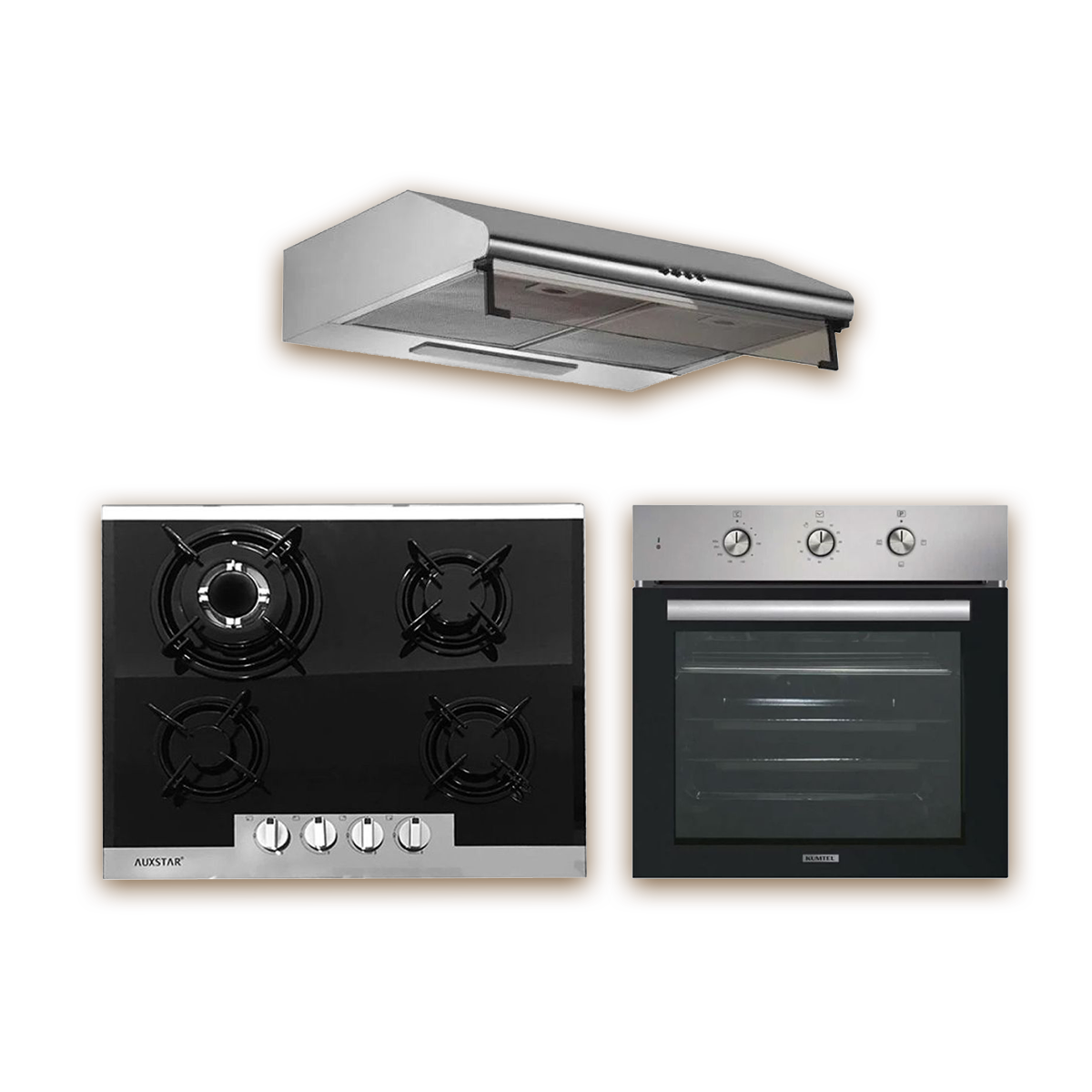 Pack Encastrable Four KUMTEL + Plaque AUXSTAR + Hotte AUXSTAR