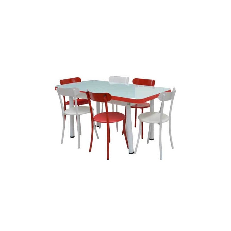 PACK SALLE A MANGER TABLE EXTENSIBLE TULIPE + 6 CHAISES SPOT PACK17V