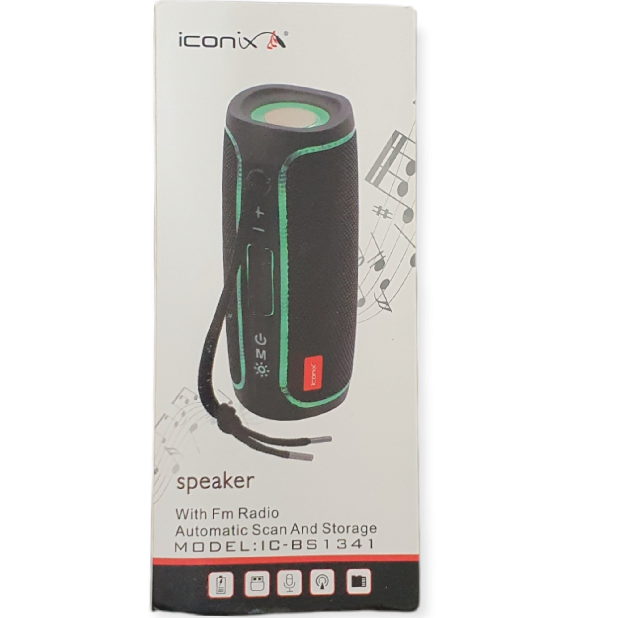 Haut Parleur Iconix IC-BS1341 lumineux - Bluetooth - Radio Fm - Noir