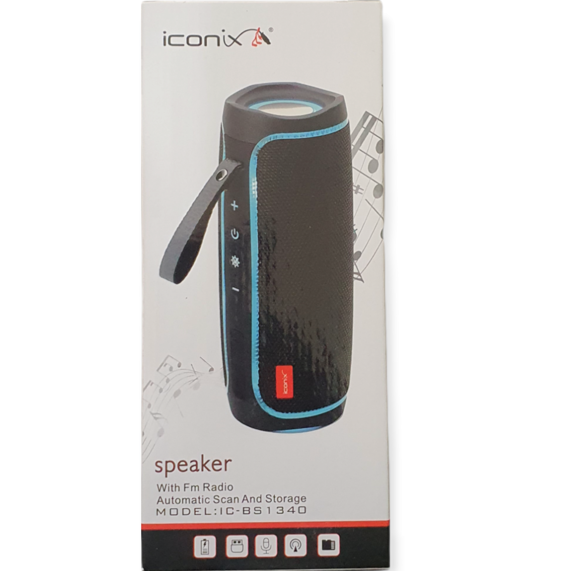 Haut Parleur Iconix IC-BS1340 lumineux -Bluetooth- Radio Fm - Noir