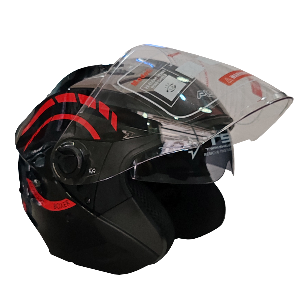 CASQUE MODEL JET PISTA NOIR /ROUGE - L