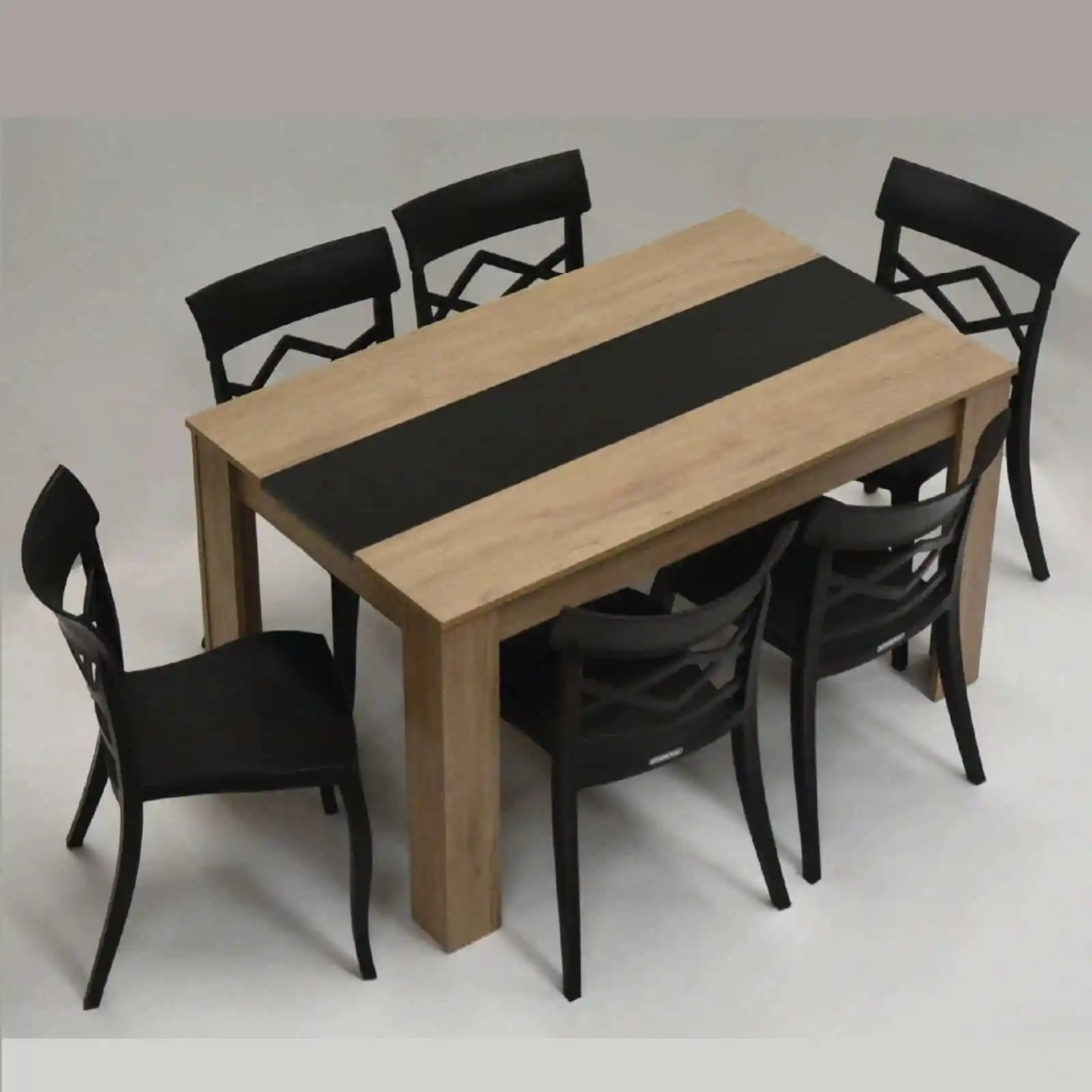 Table Salle A Manger SOTUFAB FLORA 135x80x75cm - Amazona & Noir - TC0069AM/NR