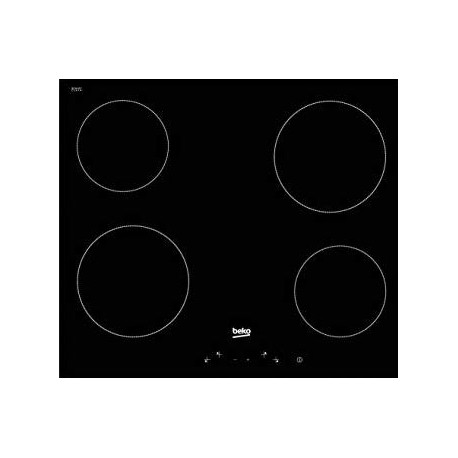 Plaque de Cuisson BEKO Vitrocéramique 4 Feux 60 cm Noir HIC64401