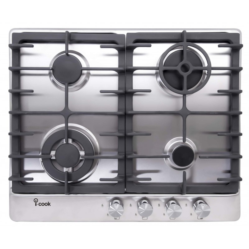 Plaque de cuisson 60cm 4 feux gaz noir Smartcook Ile de la Réunion